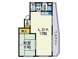 ルボワール美の里 1LDKの間取図画像