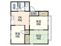 セジュール山下 3DKの間取図画像