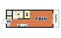 サウスヒルズ ワンルームの間取図画像