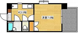 ソレイユ白島 1Kの間取図画像