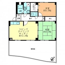 フォブールエム 2LDKの間取図画像