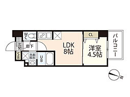 S-RESIDENCEHIROSHIMAEKIEAST 1LDKの間取図画像