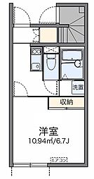 レオネクストせせらぎ 1Kの間取図画像