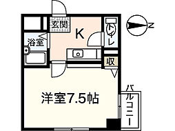 イーストパレス 1Kの間取図画像