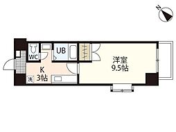 コンフォール下原 1Kの間取図画像