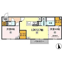 Contento 2LDKの間取図画像