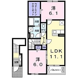 ココメドゥ2A 2LDKの間取図画像