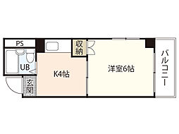スタープラザ東雲 1Kの間取図画像