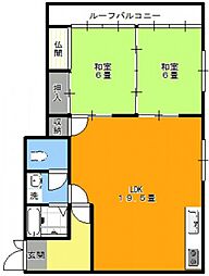 松永ビル 2LDKの間取図画像