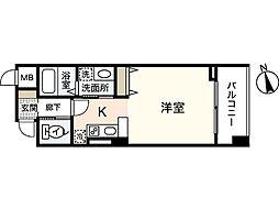 カサヴェルデ八丁堀 ワンルームの間取図画像