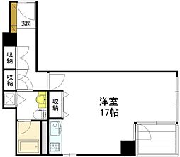 パインヒルズ東白島 ワンルームの間取図画像