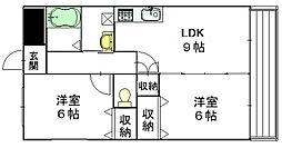 セーラパッソ 2LDKの間取図画像
