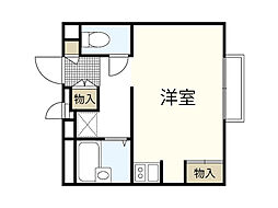 レオパレスジュネスEBA ワンルームの間取図画像