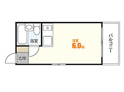 メゾンド長束1 ワンルームの間取図画像