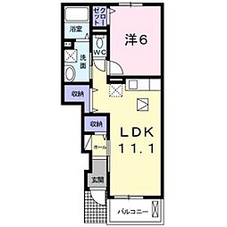 ジェルメ47A 1LDKの間取図画像