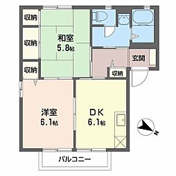 メゾンミノス 2DKの間取図画像