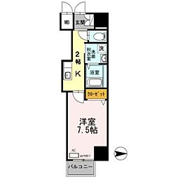 terrace 1Kの間取図画像