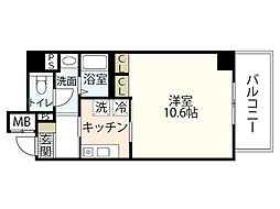 ディアメゾン十日市 1Kの間取図画像