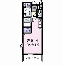 T.メゾンブリアン ワンルームの間取図画像