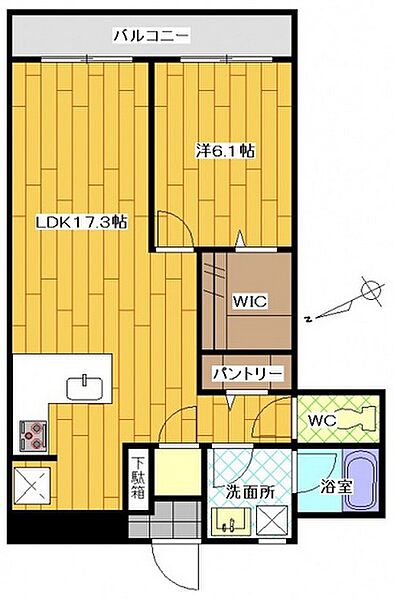 広島県広島市西区三篠北町(賃貸マンション1LDK・5階・56.56㎡)の写真 その2