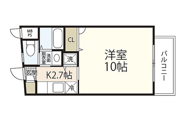 広島県広島市西区己斐本町1丁目(賃貸マンション1K・3階・27.40㎡)の写真 その2