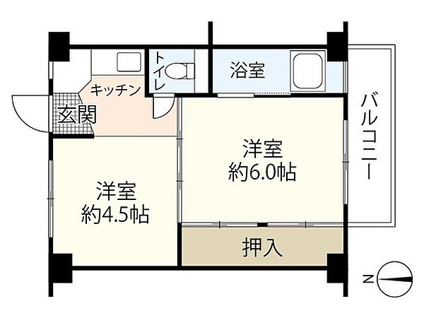 ビレッジハウス安古市5号棟 ｜広島県広島市安佐南区相田1丁目(賃貸マンション2K・2階・28.98㎡)の写真 その2