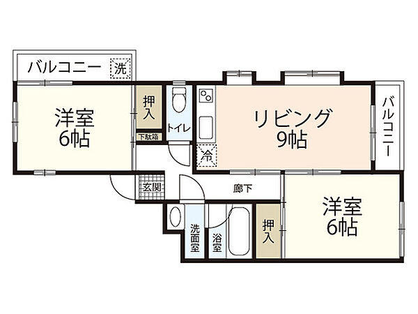 広島県広島市西区庚午北1丁目(賃貸マンション2LDK・1階・53.90㎡)の写真 その2