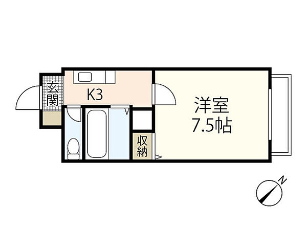 広島県広島市東区曙5丁目(賃貸マンション1K・3階・24.00㎡)の写真 その2