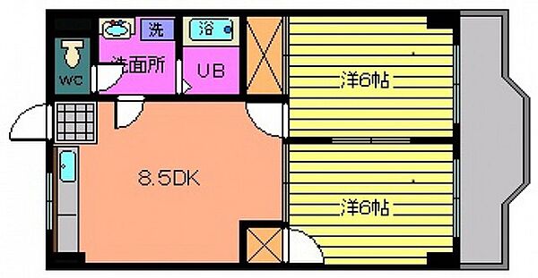 シャトレ祇園 ｜広島県広島市安佐南区祇園3丁目(賃貸マンション2DK・4階・42.93㎡)の写真 その2