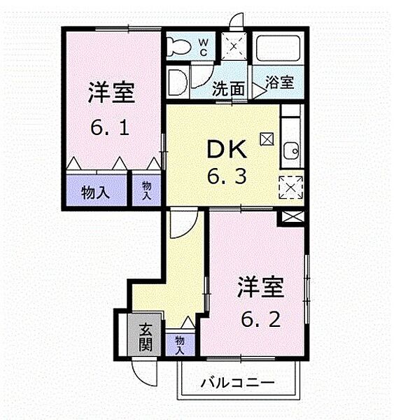 サンセールT.O ｜広島県広島市安佐南区山本9丁目(賃貸アパート2DK・1階・46.92㎡)の写真 その2