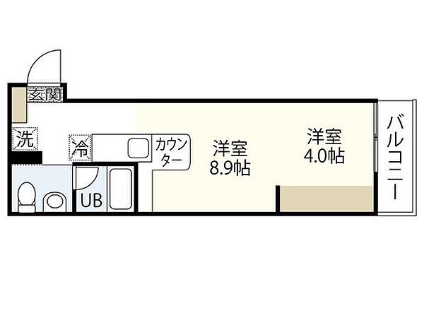 広島県広島市東区戸坂大上4丁目(賃貸アパート1R・2階・26.54㎡)の写真 その2