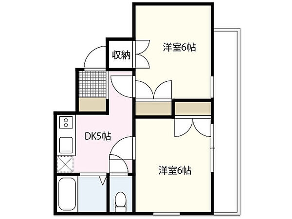 広島県広島市西区楠木町1丁目(賃貸マンション2DK・6階・31.00㎡)の写真 その2