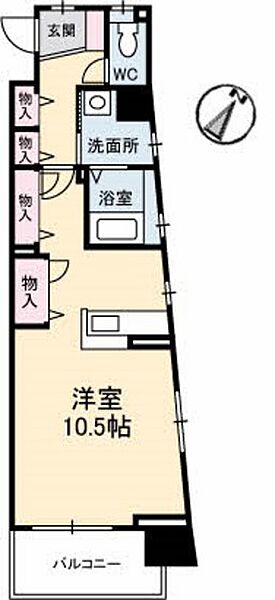 広島県広島市中区上幟町(賃貸マンション1R・9階・40.37㎡)の写真 その2