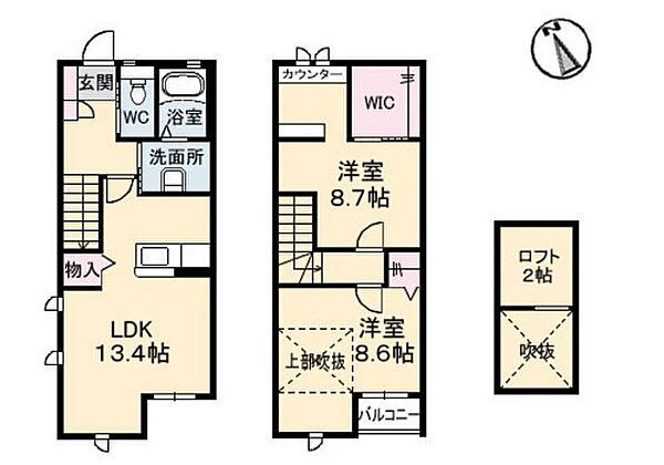 ヒューゲル貴 ｜広島県広島市安佐南区山本5丁目(賃貸テラスハウス2LDK・1階・76.21㎡)の写真 その2