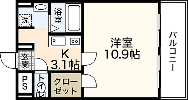 広島県広島市中区光南3丁目(賃貸マンション1K・5階・31.52㎡)の写真 その2