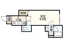 M・テラス藤垂園参番館 1Kの間取図画像