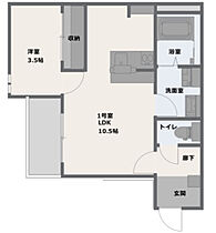 広島県廿日市市地御前1丁目（賃貸アパート1LDK・2階・35.95㎡） その2