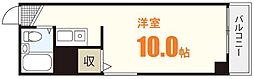 古市ビル 9階ワンルームの間取り