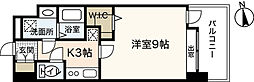 パークフラッツ土橋 2階1Kの間取り