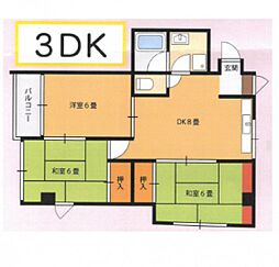 大倉ビル 3LDKの間取図画像