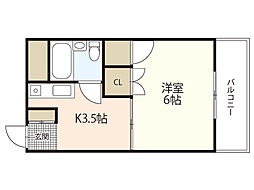 スティングハウス 1Kの間取図画像
