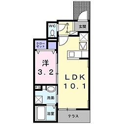 スターマイン　ランド　Ｂ 1階1LDKの間取り