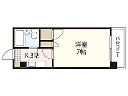 山本ビル 1Kの間取図画像