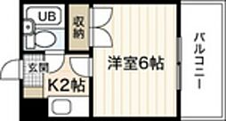 大芝グリーンコーポ 1Kの間取図画像