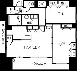 プレサンスロジェ上幟町 1SLDKの間取図画像