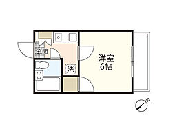 迫コーポ 1Kの間取図画像