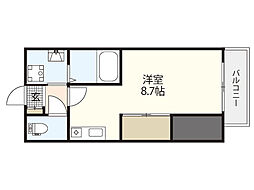 KENSEI7 ワンルームの間取図画像