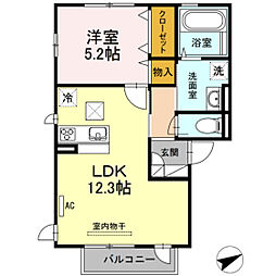 メゾンクレール 1LDKの間取図画像