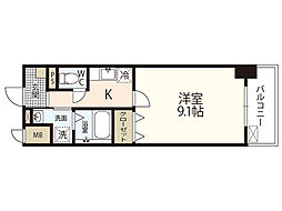 カーサ・フィオーレ中広通り 1Kの間取図画像