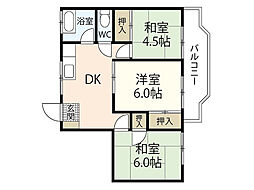 コーポ春貝地 3DKの間取図画像